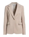 Please Woman Blazer Sand Size L Polyester, Elastane In Brown