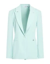 Please Woman Blazer Turquoise Size M Polyester, Elastane In Blue