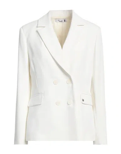 Please Woman Blazer White Size S Polyester, Elastane