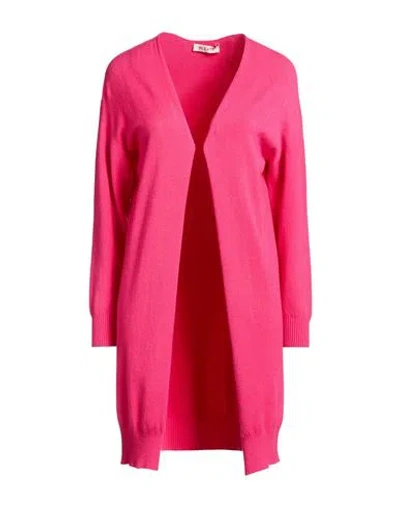 Please Woman Cardigan Fuchsia Size Onesize Viscose, Polyester, Polyamide In Pink