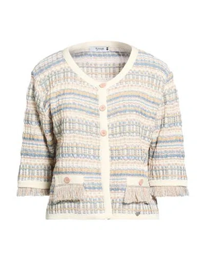 Please Woman Cardigan Slate Blue Size Onesize Cotton, Polyacrylic, Viscose, Polyester, Metallic Poly