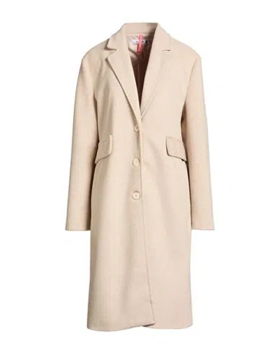 Please Woman Coat Beige Size S Polyester, Wool
