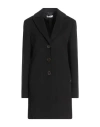 Please Woman Coat Black Size L Polyester, Viscose, Elastane