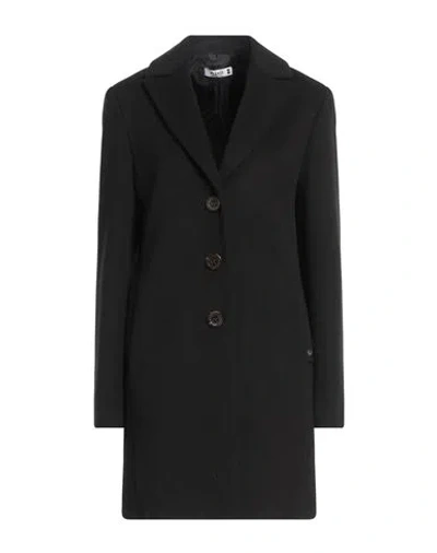Please Woman Coat Black Size L Polyester, Viscose, Elastane