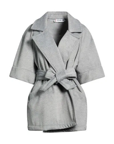 Please Woman Coat Grey Size L Polyester, Viscose In Gray