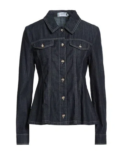 Please Woman Denim Shirt Blue Size M Cotton