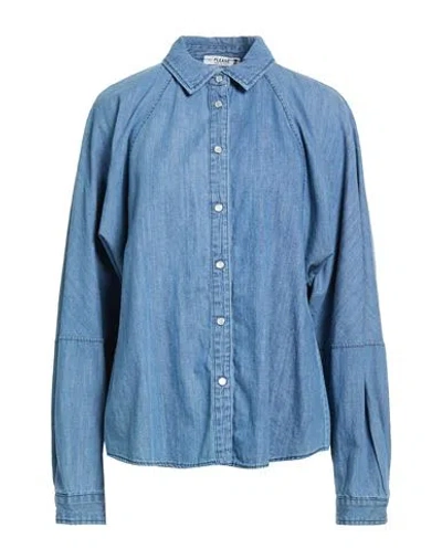 Please Woman Denim Shirt Blue Size S Cotton