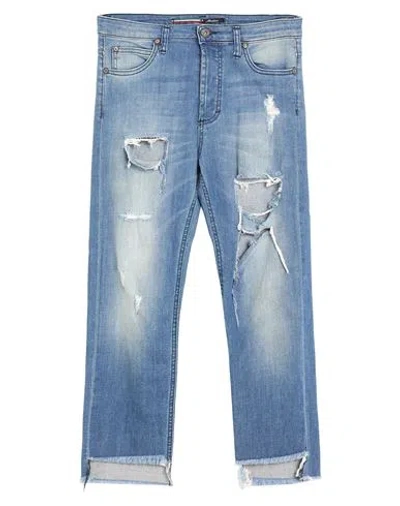 Please Woman Jeans Blue Size L Cotton, Elastane