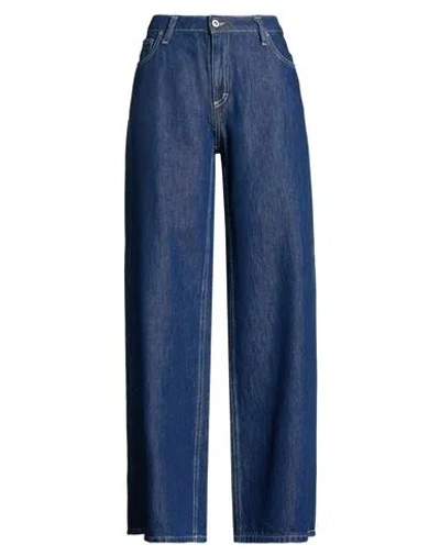 Please Woman Jeans Blue Size L Cotton, Lyocell