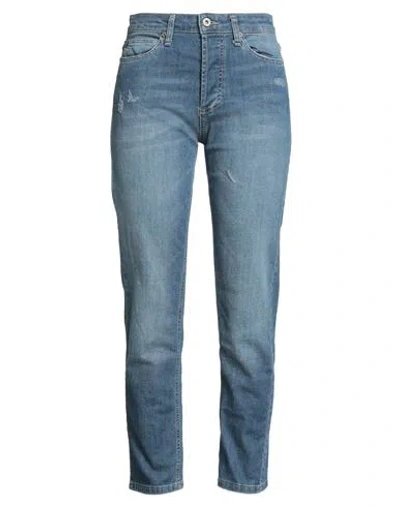 Please Woman Jeans Blue Size M Cotton, Elastane