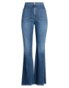 Please Woman Jeans Blue Size M Cotton, Elastane In Blue