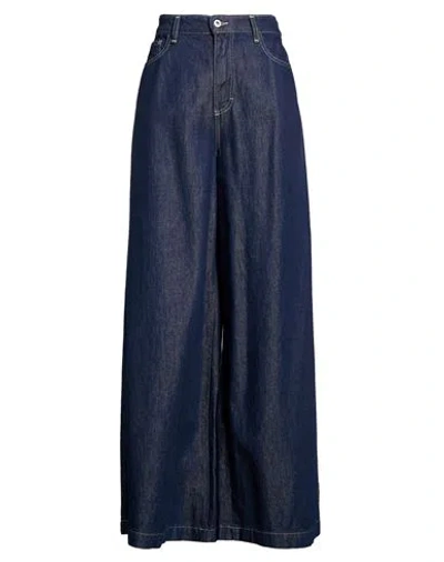 Please Woman Jeans Blue Size M Cotton, Lyocell