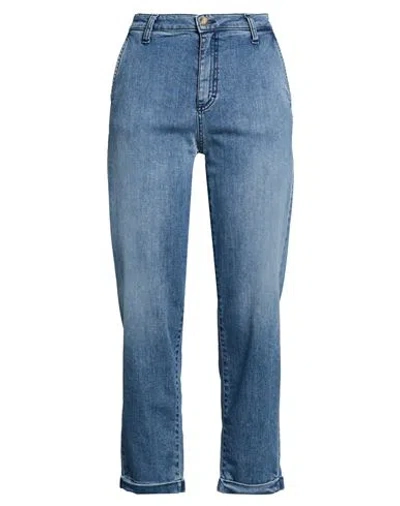 Please Woman Jeans Blue Size S Cotton, Elastane
