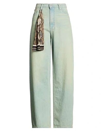 Please Woman Jeans Blue Size S Cotton In Green