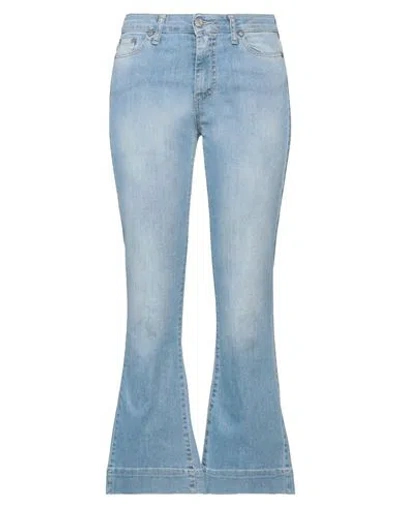 Please Woman Jeans Blue Size Xl Cotton, Elastane