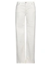 Please Woman Jeans Ivory Size S Cotton, Elastane In White