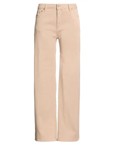 Please Woman Jeans Khaki Size S Lyocell, Cotton, Elastane In Neutral