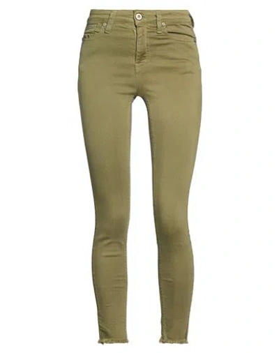 Please Woman Jeans Military Green Size Xxs Cotton, Polyester, Elastane