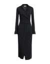 Please Woman Midi Dress Black Size Xl Polyester, Elastane In Black