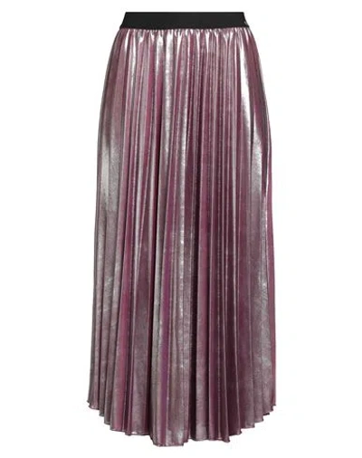 Please Woman Midi Skirt Mauve Size S Polyester, Elastane In Purple