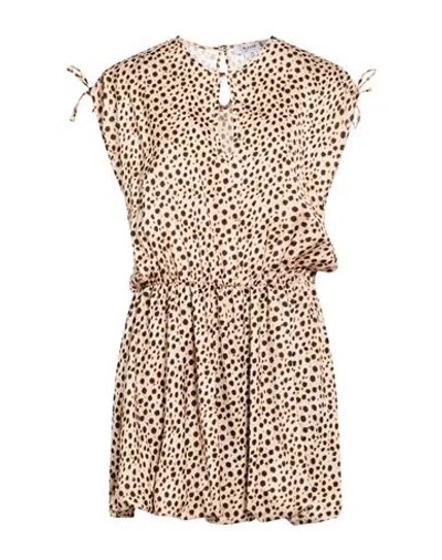 Please Woman Mini Dress Beige Size S Polyester In Neutral