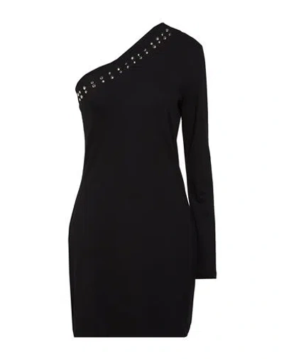 Please Woman Mini Dress Black Size S Viscose, Polyamide, Elastane