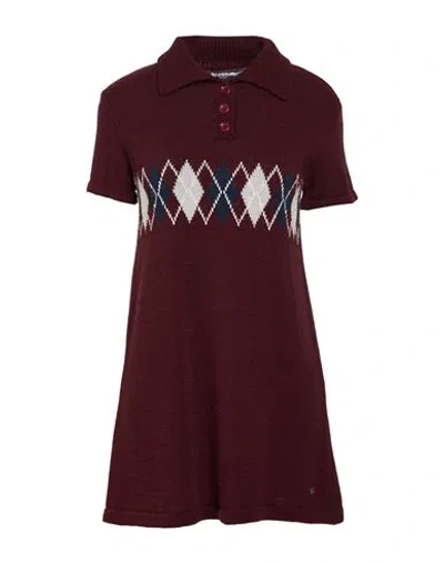 Please Woman Mini Dress Burgundy Size Onesize Polyacrylic, Wool, Viscose, Alpaca Wool In Red