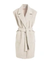Please Woman Overcoat & Trench Coat Light Grey Size M Polyester, Viscose