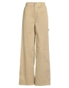 Please Woman Pants Beige Size M Cotton, Elastane In Neutral