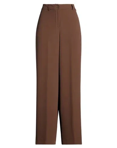Please Woman Pants Chocolate Brown Size L Polyester, Elastane