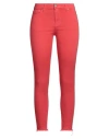 Please Woman Pants Coral Size S Cotton, Polyester, Elastane In Red
