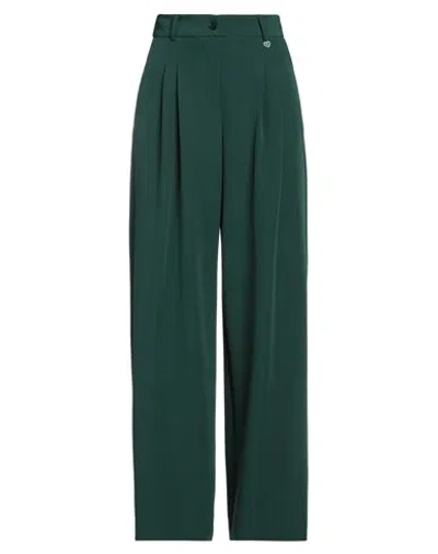 Please Woman Pants Emerald Green Size S Polyester, Elastane In Black
