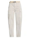 Please Woman Pants Light Grey Size S Cotton, Elastane In Neutral