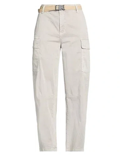 Please Woman Pants Light Grey Size S Cotton, Elastane In Neutral