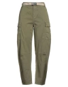 Please Woman Pants Military Green Size M Cotton, Elastane