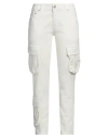 Please Woman Pants Off White Size L Cotton, Polyester, Elastane