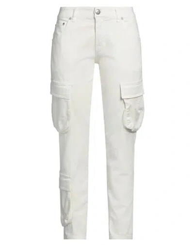 Please Woman Pants Off White Size L Cotton, Polyester, Elastane