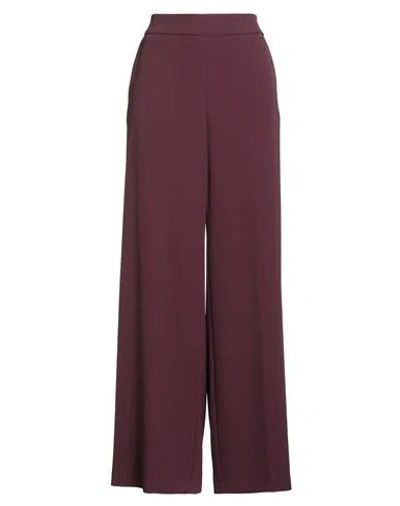 Please Woman Pants Plum Size L Polyester, Elastane