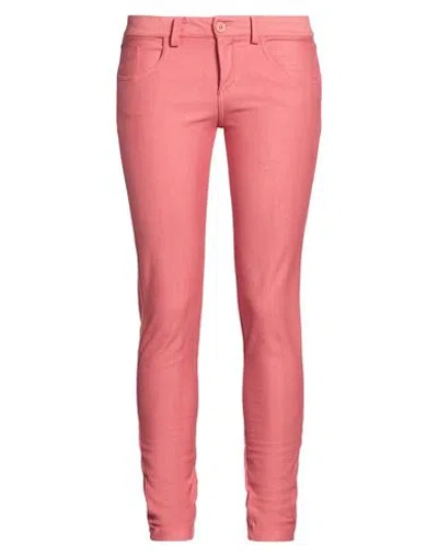 Please Woman Pants Salmon Pink Size M Cotton, Elastane