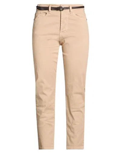 Please Woman Pants Sand Size M Cotton, Elastane In Neutral