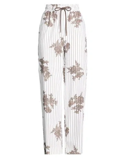 Please Woman Pants White Size S Cotton, Polyester In Multi