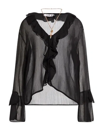 Please Woman Shirt Black Size M Polyester