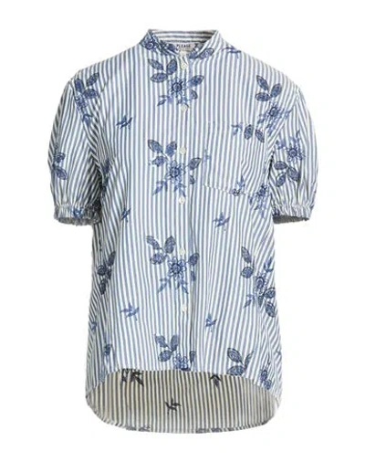 Please Woman Shirt Blue Size S Viscose, Polyester