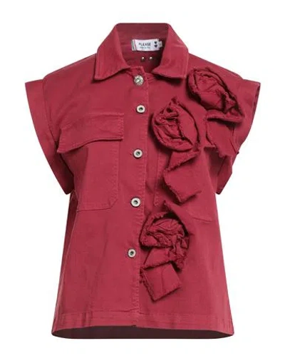 Please Woman Shirt Garnet Size M Cotton, Elastane