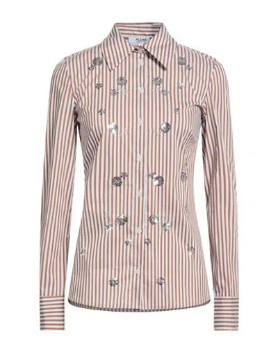 Please Woman Shirt Light Brown Size S Cotton, Viscose, Elastane