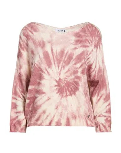 Please Woman Sweater Antique Rose Size Onesize Cotton, Polyacrylic In Pink