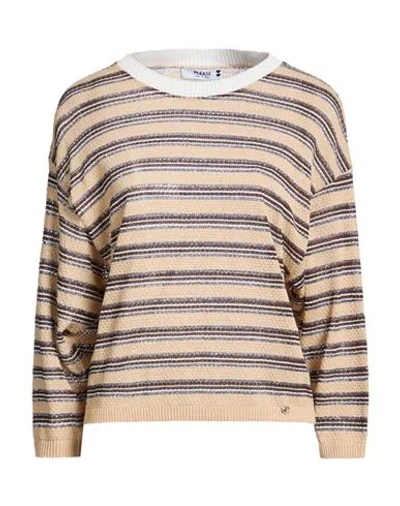 Please Woman Sweater Beige Size Onesize Cotton, Polyester, Viscose, Metallic Polyester In Multi