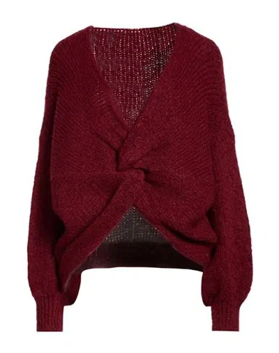 Please Woman Sweater Burgundy Size Onesize Polyacrylic, Polyamide, Wool, Viscose In Red