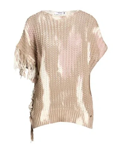 Please Woman Sweater Sand Size Onesize Cotton, Polyacrylic In Metallic