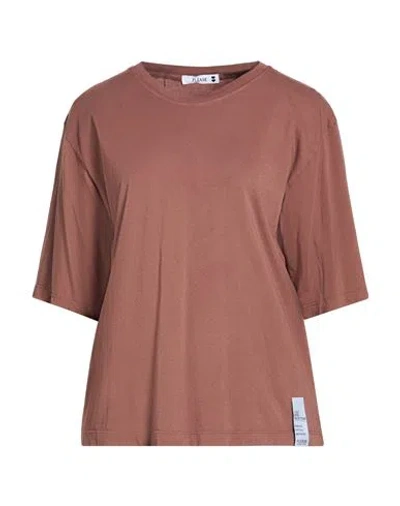 Please Woman T-shirt Brown Size S Cotton